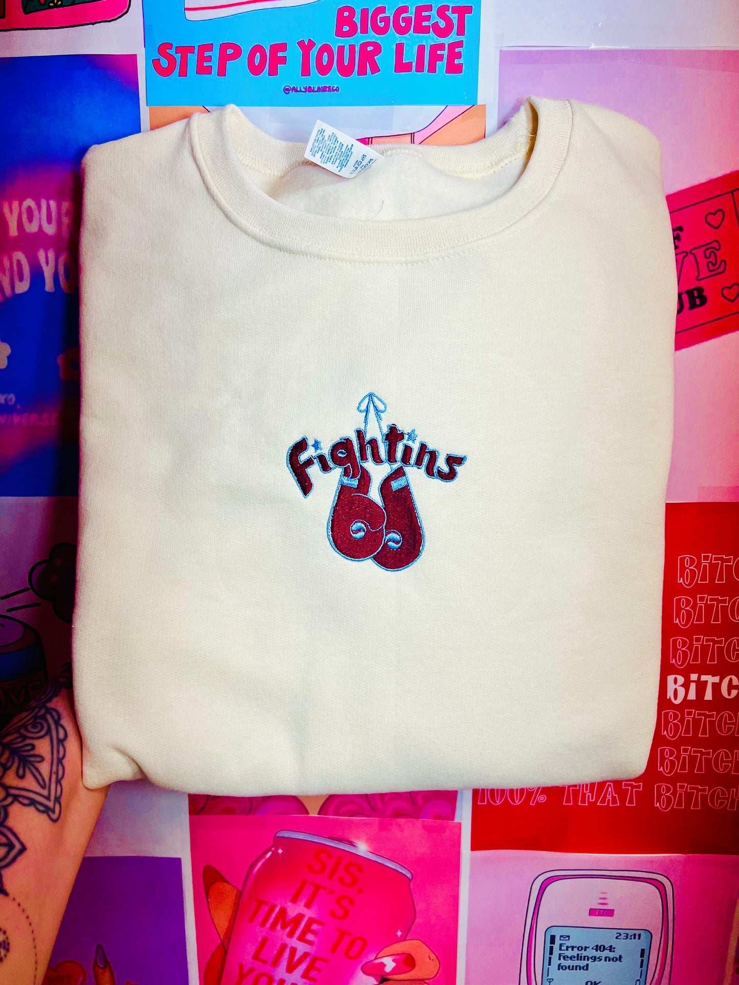 We Talkin Bout Da Fightins Embroidered Crew