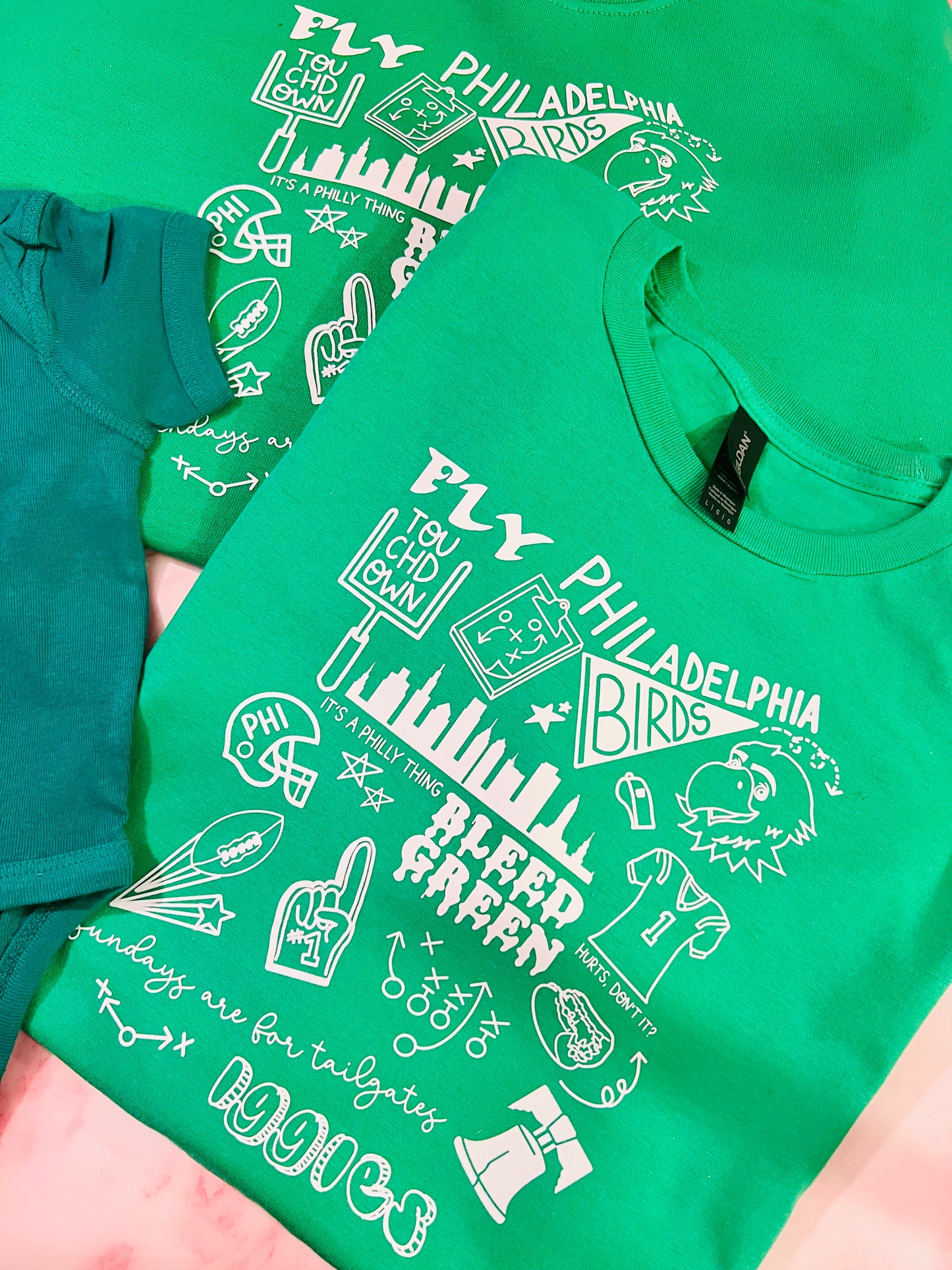 Philly Football Doodle Toddler/Youth Shirt